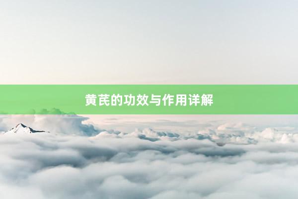 黄芪的功效与作用详解